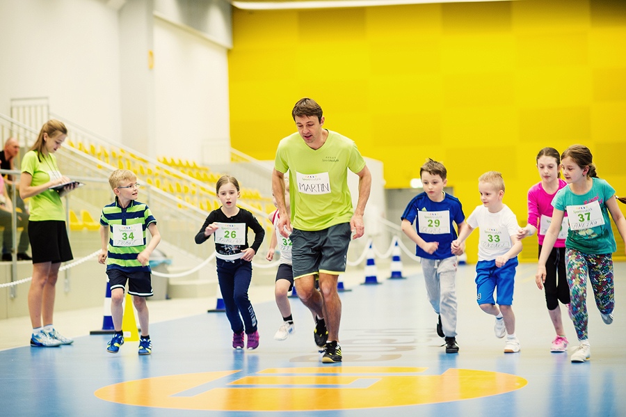 Children doing fun sports assessments at school